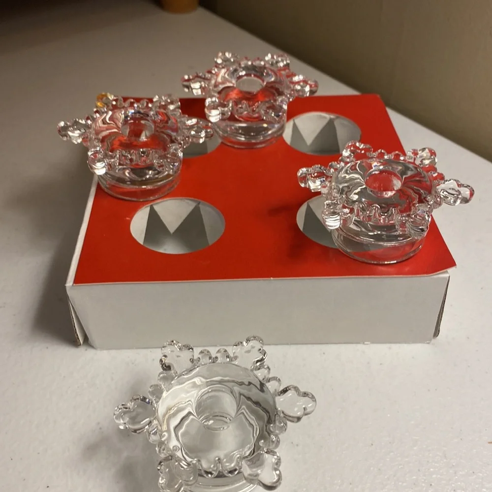 Williams-Sonoma Snowflake Taper Candle Holders